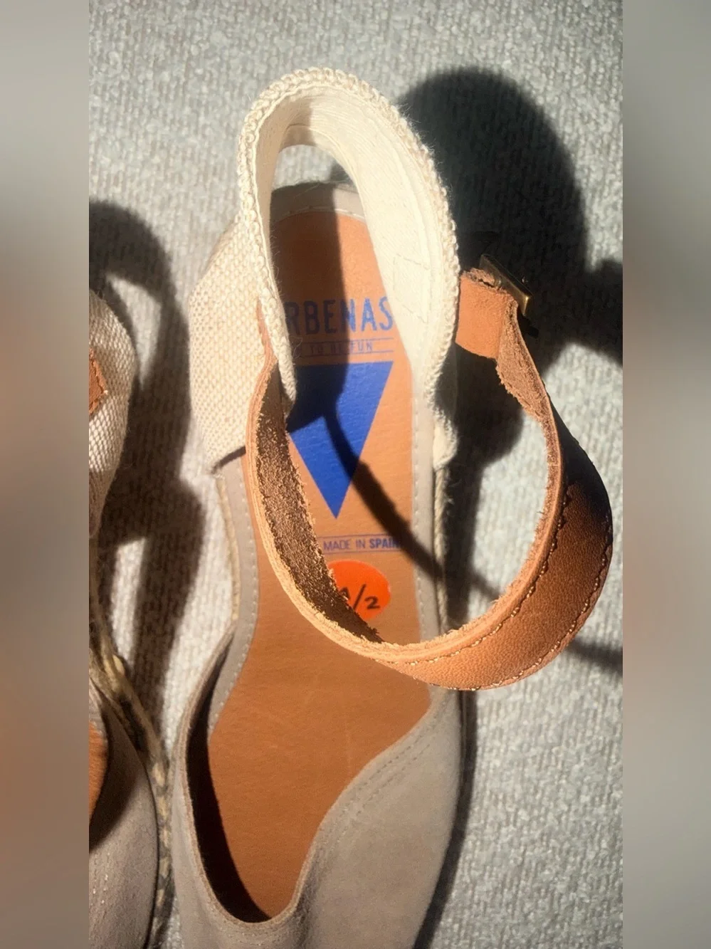 Beige Espadrille Slingback Wedges - Women's Neutral Suede